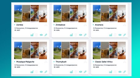 You can easily copy complete 360° tours, modify the copied variants as you like and easily share them via automatically generated new links.