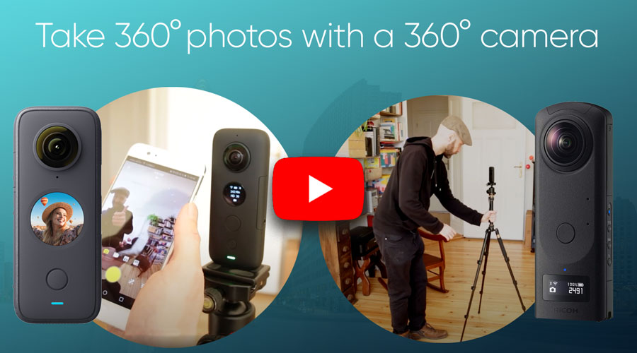 1.2 360° photos with a 360° camera (e.g. Insta360 or Ricoh Theta)
