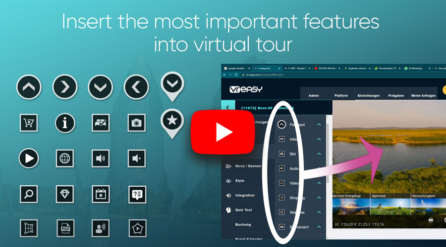 2.4 Include the most important functions in the 360° virtual tour